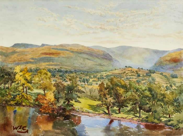 Attributed Winston Churchill British WC Galeris Vallauris. Watercolor on board.