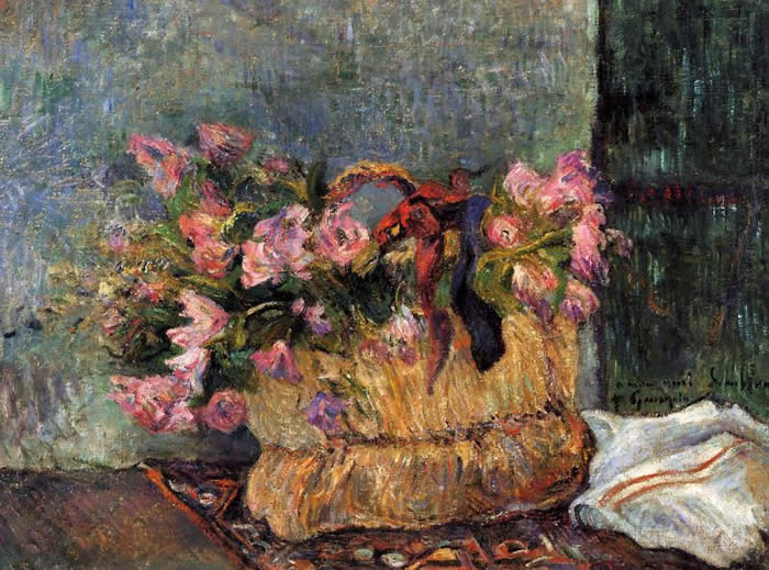 Basket of Flowers Paul Gauguin