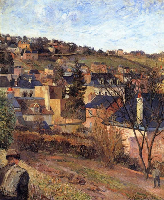 Blue Roofs, Rouen - Paul Gauguin 