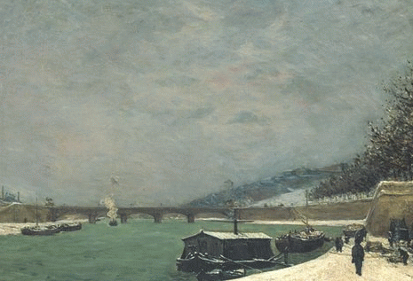 Seine at the Pont d'I&eacute;na, snowy weather) - Paul Gauguin