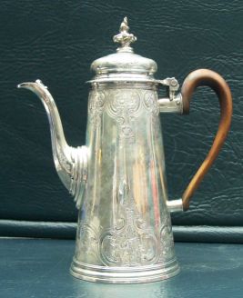 Silver coffee pot: