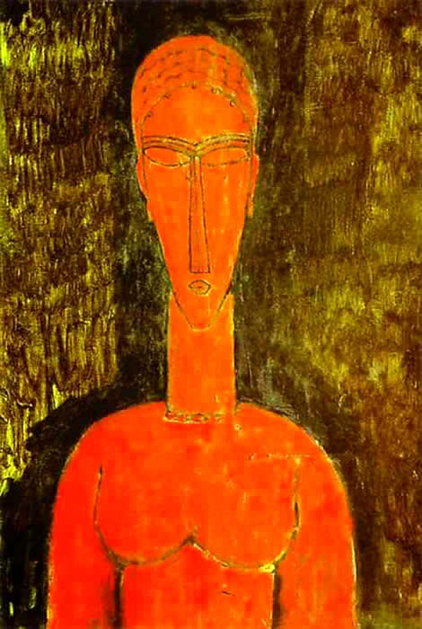 FAKE MODIGLIANI LIVORNO SCULPTURE -authentic painting