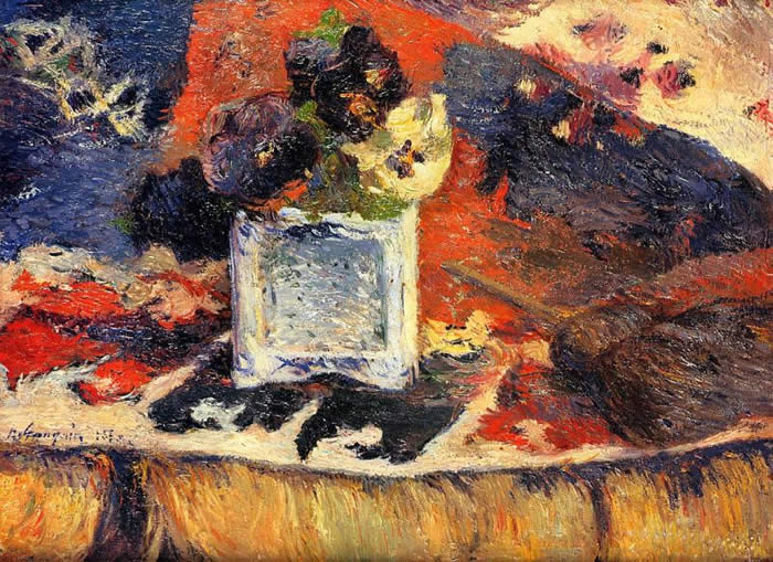 Flowers and Carpet 1- (also known as Pansies) gauguin