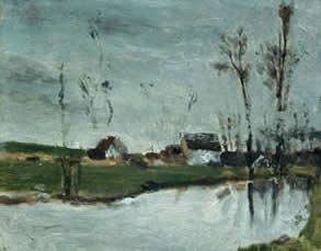 Paysage avec la rivi&egrave;re et les arbres Paul Gauguin