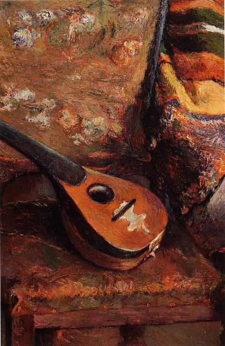 Mandolin on a chair. Paul Guguin