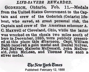New York Times report on Mc Iver Award
