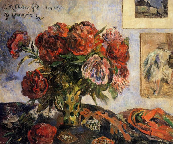 Vase of peonies. Paul Gauguin 1884