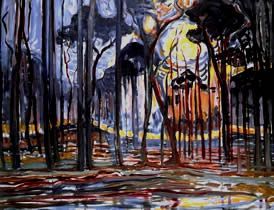 Piet Mondrian-&nbsp;Oil Painting Woods near Oele