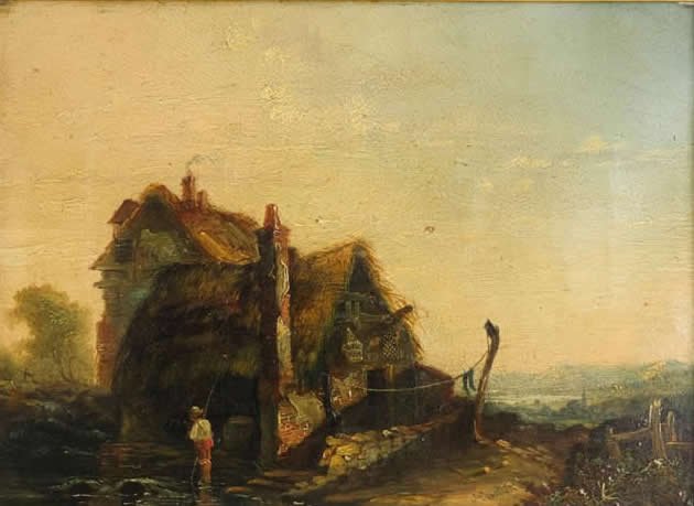 Falsely signed oil on canvas landscape painting, not by John Constable