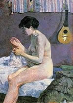 Suzanne Sewing - Study of a Nude. Paul Gauguin